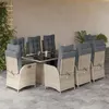 Image de vidaXL Ensemble à Manger de Jardin avec Coussins 9 pcs, Table et Chaises avec Dossier Réglable, Meubles d'Extérieur, 3213363