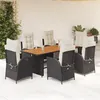 Image de vidaXL Ensemble à Manger de Jardin avec Coussins 7 pcs, Table et Chaises avec Dossier Réglable, Meubles d'Extérieur, 3213366