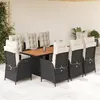 Image de vidaXL Ensemble à Manger de Jardin avec Coussins 9 pcs, Table et Chaises avec Dossier Réglable, Meubles d'Extérieur, 3213367