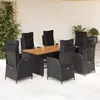 Image de vidaXL Ensemble à Manger de Jardin avec Coussins 7 pcs, Table et Chaises avec Dossier Réglable, Meubles d'Extérieur, 3213368