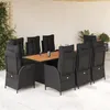 Image de vidaXL Ensemble à Manger de Jardin avec Coussins 9 pcs, Table et Chaises avec Dossier Réglable, Meubles d'Extérieur, 3213369
