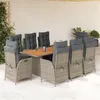 Image de vidaXL 9-delige Tuinset met kussens poly rattan grijs3213371
