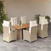 Image de vidaXL 7-delige Tuinset met kussens poly rattan beige3213372
