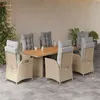 Image de vidaXL 7-delige Tuinset met kussens poly rattan gemengd beige3213374