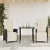 Image de vidaXL Ensemble à Manger de Jardin avec Coussins 3 pcs, Table et Chaises avec Dossier Réglable, Meubles d'Extérieur, 3213378
