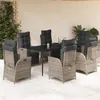 Image de vidaXL Ensemble à Manger de Jardin avec Coussins 7 pcs, Table et Chaises avec Dossier et Repose-pied Réglables 3213424