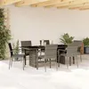 Image de Salon de jardin Vidaxl rotin gris 7 pieces 6 personnes