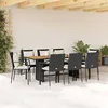 Image de vidaXL Ensemble à Manger de Jardin avec Coussins 9 pcs, Table et Chaise de Terrasse, Meubles de Patio, Mobilier d'Extérieur, 3213499
