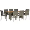Image de Salon de jardin vidaxl gris resine tressee 6 personnes 190 x 80 x 74 cm 7 pieces