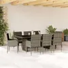 Image de vidaXL Ensemble à Manger de Jardin avec Coussins 9 pcs, Table et Chaise de Terrasse, Meubles de Patio, Mobilier d'Extérieur, 3213509