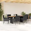 Image de vidaXL 7-delige Tuinset met kussens poly rattan zwart3213510