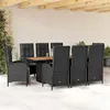 Image de vidaXL Ensemble à Manger de Jardin avec Coussins 9 pcs, Table et Chaise de Terrasse, Meubles de Patio, Mobilier d'Extérieur, 3213516