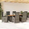 Image de vidaXL 7-delige Tuinset met kussens poly rattan grijs3213522