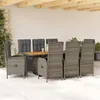 Image de vidaXL 9-delige Tuinset met kussens poly rattan grijs3213523