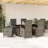 Image de vidaXL Ensemble à Manger de Jardin avec Coussins 7 pcs, Table et Chaise de Terrasse, Meubles de Patio, Mobilier d'Extérieur, 3213532