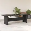 Image de vidaXL Table de jardin dessus en verre noir 240x90x75cm résine tressée, table d'extérieur, table à manger de jardin, meuble 365597
