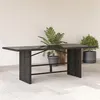 Image de vidaXL Table de jardin avec dessus en verre noir résine tressée, table d'extérieur, table à manger de jardin, meuble de 365602