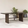 Image de Table de jardin avec dessus en verre marron résine tressée