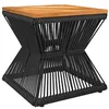 Image de Table basse vidaXL bois massif d’acacia noir base en fil de fer table centrale salon latérale