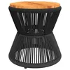 Image de Table basse vidaXL bois massif d’acacia noir base en fil de fer table centrale salon latérale
