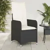 Image de vidaXL Chaise inclinable de jardin avec coussins noir résine tressée, fauteuil de jardin inclinable, fauteuil inclinable de 365680