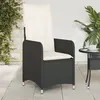 Image de vidaXL Chaises inclinables de jardin lot de 2 et coussins noir rotin, fauteuil de jardin inclinable, fauteuil inclinable de 365685