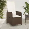 Image de vidaXL Chaises inclinables de jardin lot de 2 et coussins marron rotin, fauteuil de jardin inclinable, fauteuil inclinable 365686