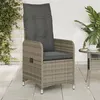 Image de vidaXL Chaises inclinables de jardin lot de 2 et coussins gris rotin, fauteuil de jardin inclinable, fauteuil inclinable de 365687