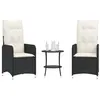 Image de Lot de 2 chaise Vidaxl H. 50 cm empilable non pliable en resine tressee exterieur noir