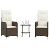 Image de Lot de 2 chaise Vidaxl en resine tressee empilable non pliable exterieur H. 50 cm marron
