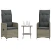 Image de Lot de 2 chaise vidaxl exterieur empilable non pliable en resine tressee H. 93 cm gris