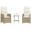 Image de Lot de 2 chaise vidaxl H. 50 cm empilable non pliable exterieur en rotin beige