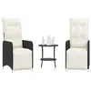 Image de Lot de 2 chaise Vidaxl en resine tressee empilable non pliable H. 83 cm exterieur noir