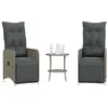 Image de Lot de 2 chaise Vidaxl H. 93 cm empilable non pliable en resine tressee exterieur gris