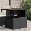 Image de Table de jardin noir 100x55x73 cm résine tressée et bois acacia