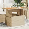 Image de vidaXL Table de Jardin, Table à Manger, Table de Repas, Meuble de Patio Terrasse Arrière-cour Extérieur, Beige Résine 366065