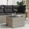 Image de vidaXL Table de Jardin Dessus en Verre, Table à Manger, Table de Repas, Meuble de Patio Cour Terrasse Extérieur, Gris Résine 366120