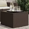 Image de vidaXL Table de Jardin Dessus en Verre, Table à Manger, Table de Repas, Meuble de Patio Cour Terrasse Extérieur, Brun Résine 366207
