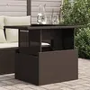 Image de vidaXL Table de jardin dessus en verre marron 100x55x73 cm poly rotin, table d'extérieur, table, table à manger d'extérieur, 366208