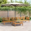Image de vidaXL Salon palette de jardin 4 pcs bois d'acacia massif, ensemble de canapés de jardin, canapé de jardin, canapé 3209428