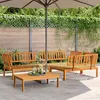 Image de Salon de jardin modulable VIDAXL 4 pieces 4 personnes bois 92 x 100 x 69 cm resine tressee