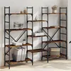 Image de vidaXL Boekenkast 160x28,5x136,5 cm bewerkt hout gerookt eikenkleurig838875