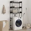 Image de Étagère de lave linge noir 67x25x163 cm bois d ingénierie