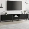 Image de vidaXL Meuble TV avec tiroir noir 200x25x44 cm bois d'ingénierie 838988