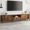 Image de Meuble TV à tiroir chêne fumé 200x25x44 cm bois d ingénierie