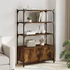 Image de Bibliothèque à 3 niveaux chêne fumé 70x30x109,5 cm