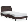 Image de vidaXL Bedframe zonder matras 90x190 cm stof donkerbruin3207740