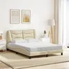 Image de vidaXL Bedframe zonder matras stof cràmekleurig 140x190 cm3207770