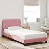 Image de vidaXL Bedframe met hoofdeinde fluweel roze 100x200 cm3207910