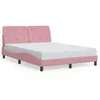 Image de vidaXL Bedframe met hoofdeinde fluweel roze 140x200 cm3207928
